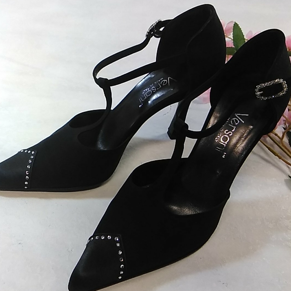 Versani made in Italy heels Black Color size 7 - Picture 8 of 12